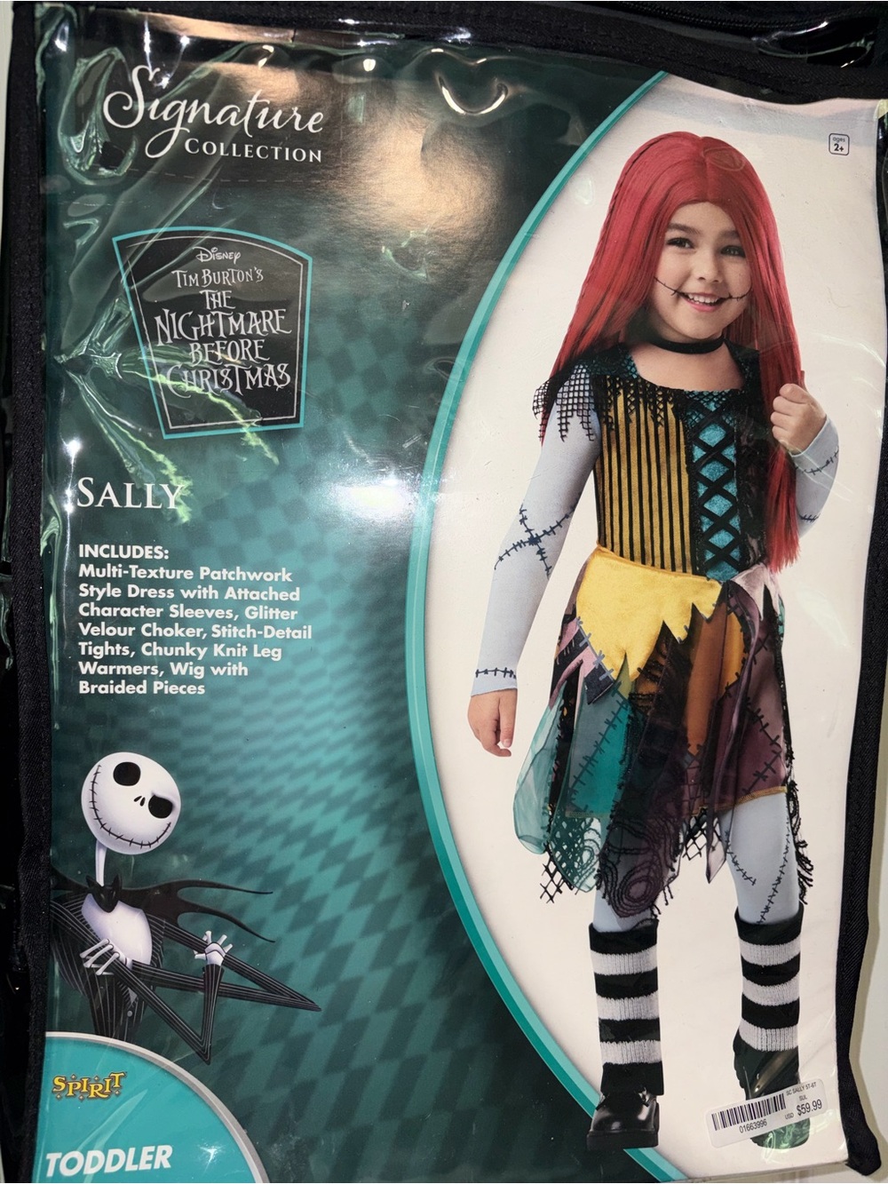 Nightmare Before ChristmasSally Toddler Costume 5-6t Wig Tights Leg Warmers